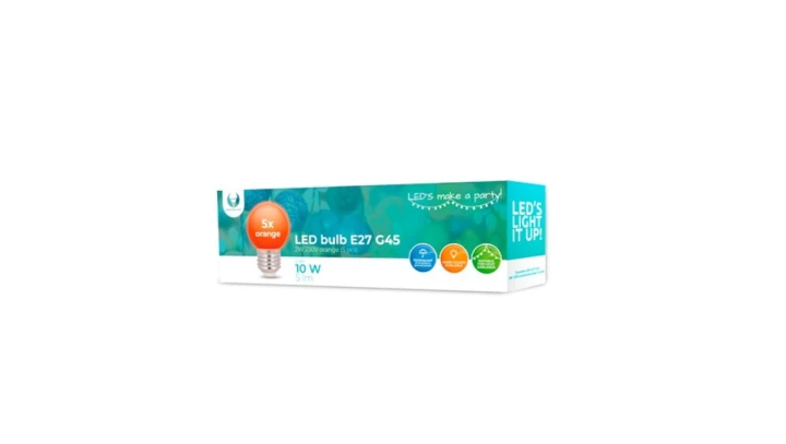 Żarówka LED E27 G45 2W 230V pomarańczowa 5 sztuk Forever Light
