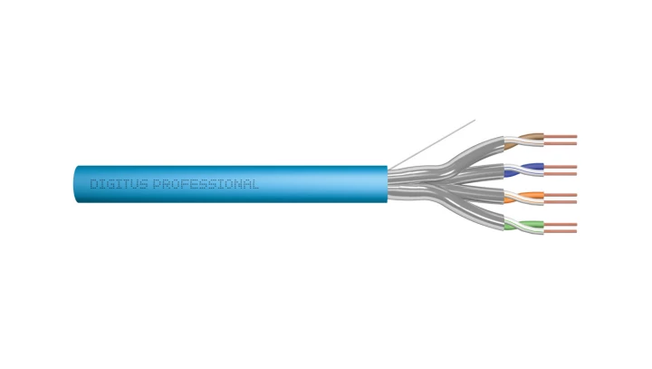 Kabel teleinformatyczny U/FTP kat.6a 4x2xAWG23 LS0H drut niebieski CPR: Dca-s1a,d0,a1 DK-1624-A-VH-1 /100m/