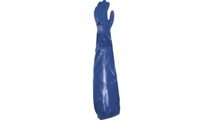 Rekawice chemiczne z PVC całkowicie powlekane na wkładzie z dżerseju dł. 62 cm kolor niebieski rozmiar 9 MAIN VE766BL09