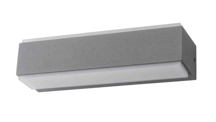 Kinkiet LED 16W 800lm 4000K/neutralna IP54 zewnętrzny aluminium + poliwęglan szary VILA 16W GRAY NW GXPS070