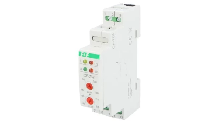 Przekaźnik kontroli napięcia 1-fazowy 1P 16A 150-210V/230-260V AC CP-709