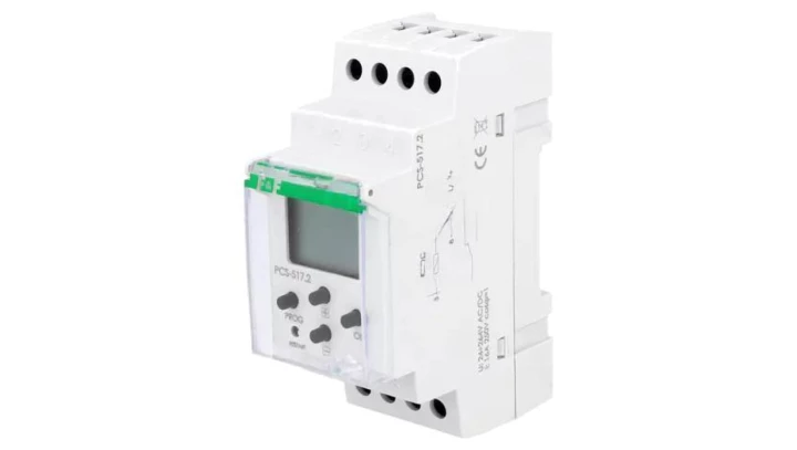Przekaźnik czasowy 1P 16A 0,25sek-99h59min59sek 24-264V AC/DC wielofunkcyjny PCS-517