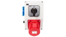 Zestaw instalacyjny z gniazdem 32A 4P+2P+Z RS-Z (0-1) czerwony 6281-00