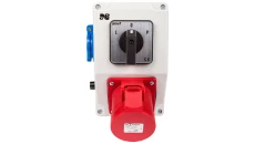 Zestaw instalacyjny z gniazdem 32A 4P+2P+Z RS-Z (L-0-P) czerwony 6281-20