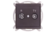 SONATA Gniazdo antenowe RTV przelotowe 14dB czekoladowy metalik GPA-14RP/m/40