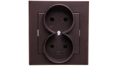 SONATA Gniazdo podwójne b/u czekoladowy metalik GP-2R/40