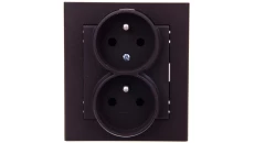 SONATA Gniazdo podwójne z/u z niezmiennością faz czekoladowy metalik GP-2RC/40