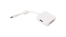 Kabel adapter miniDisplayPort 1.1a Typ miniDP/DP+HDMI+DVI-D, M/Ż biały 0,2m