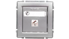 KOS66 Gniazdo telefoniczne pojedyncze RJ11 aluminium 664063