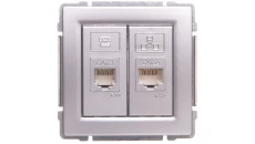 KOS66 Gniazdo teleinformatyczne RJ45 kat.5e nieekranowane + RJ11 aluminium 664069