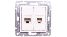 VENA Gniazdo teleinformatyczne RJ45 kat.5e nieekranowane + RJ11 białe 510469