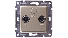 VENA Gniazdo antenowe RTV przelotowe 8dB satyna 515074