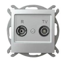 IMPRESJA Gniazdo antenowe RTV końcowe 2,5-3dB srebrne GPA-YK/m/18