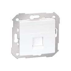 Simon 82 Pokrywa gniazda komputerowego pojedynczego RJ45 płaska z adapterem o przesłoną biała 82005-30