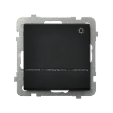 SONATA Przycisk /światło/ z podświetleniem czarny metalik ŁP-5RS/m/33