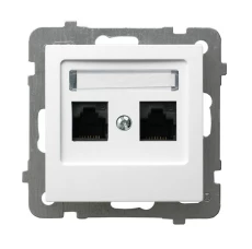 AS Gniazdo komputerowe podwójne RJ45 kat.5e MMC białe GPK-2G/K/m/00