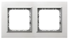 SONATA Ramka podwójna aluminium / srebrna matal R-2RAC/35/38