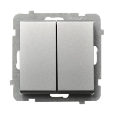 SONATA Łącznik schodowy podwójny srebro mat ŁP-10R/m/38