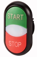 Napęd przycisku podwójny zielony/czerwony START-STOP z podświetleniem z samopowrotem M22S-DDL-GR-GB1/GB0 216703