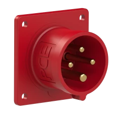 Wtyczka tablicowa 16A 4P 400V czerwona IP44 614-6