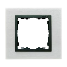 Simon 82 Ramka pojedyncza metalowa inox mat / ramka pośrednia grafit 82817-31