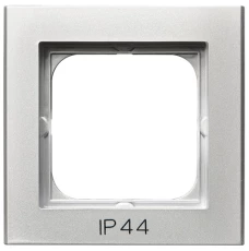 SONATA Ramka pojedyncza do łączników IP44 srebro mat RH-1R/38