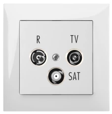 Sentia Gniazdo antenowe RD/TV/SAT końcowe bez ramki IP20 białe 1453-10