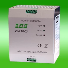 Zasilacz impulsowy 230VAC/24VDC 240W 10A ZI-240-24V