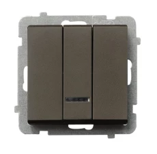 SONATA Łącznik potrójny z podświetleniem czekoladowy metalik ŁP-13RS/m/40