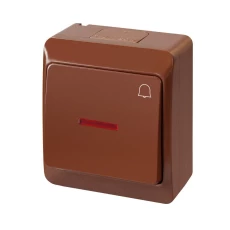 Hermes Przycisk dzwonek mechanizm z pełną obudową brązowy IP44 przycisk 1x ŁNT-1D+n 0347-06