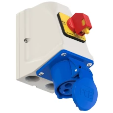 Gniazdo KOMBI z rozłącznikiem 0-1 M25 16A 3P 230V niebieskie IP44 913-6W
