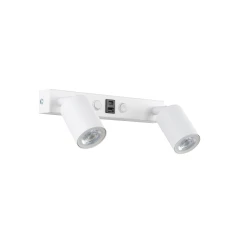 Kinkiet ścienny TOP biały z dwoma reflektorkami, włączniki, ładowanie USB 10276 TK Lighting