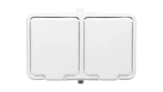 Cedar Gniazdo hermetyczne podwójne SCHUKO z PE 16A IP44 biały GWN240PC01