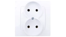 KARO Gniazdo podwójne b/u białe GP-2S/00