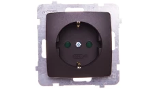 KARO Gniazdo pojedyncze z/u Schuko z przesłonami czekoladowy metalik GP-1SSP/m/40