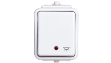 Cedar Przycisk hermetyczny IP44 światło z podświetleniem 10A biały IP44 WNt-102CS WNT102CS01