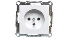 Merten System M Gniazdo pojedyncze z/u 16A IP20 z przesłonami białe MTN2600-0325