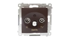 Simon 54 Gniazdo antenowe R/TV/DATA brąz mat DAD.01/46