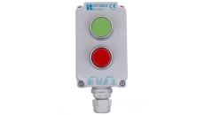 Kaseta sterownicza 2-otworowa zielony/czerwony 1Z 1R szara IP65 2x dławnica szara M20 ST22K2\02-2