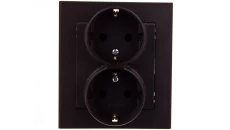 SONATA Gniazdo podwójne z/u Schuko czekoladowy metalik GP-2RS/40
