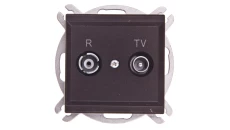 SONATA Gniazdo antenowe RTV przelotowe 10dB czekoladowy metalik GPA-10RP/m/40