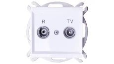 SONATA Gniazdo antenowe RTV przelotowe 14dB białe GPA-14RP/m/00