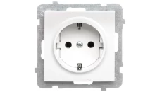 AS Gniazdo pojedyncze z/u Schuko ecru GP-1GS/m/27