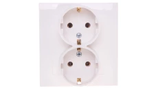 AS Gniazdo podwójne z/u Schuko ecru GP-2GS/27