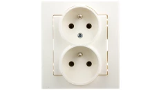 SONATA Gniazdo podwójne z/u z niezmiennością faz ecru GP-2RC/27