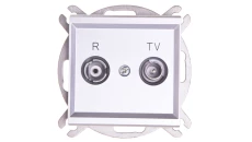 SONATA Gniazdo antenowe RTV zakończeniowe 10dB srebro mat GPA-10RPZ/m/38