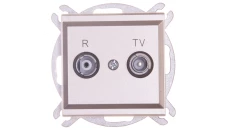 SONATA Gniazdo antenowe RTV przelotowe 14dB szampański złoty GPA-14RP/m/39