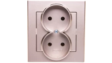 SONATA Gniazdo podwójne b/u szampański złoty GP-2R/39