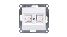 LUMINA2 Gniazdo komputerowe podwójne RJ45 Cat.5e UTP białe WL2120