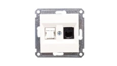 LUMINA2 Gniazdo teleinformatyczne RJ11/12 + RJ45 kremowe WL2211